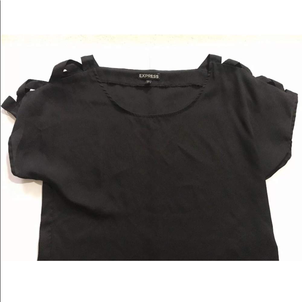 Express lattice sleeve top sz M